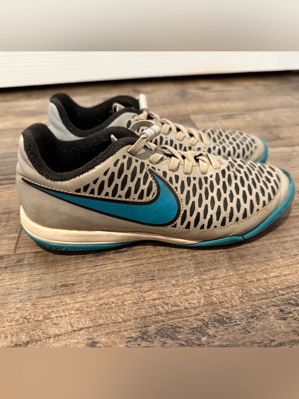 Nike Gray and Teal Mesh Training Sneakers